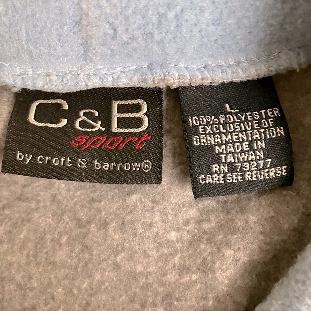 Vtg C&B Sport Womens Fleece Pullover Top SIZE Large Gray Embroidered Snowman - Picture 7 of 7